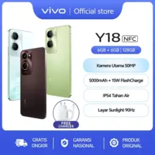Hp Vivo Y18 RAM 6GB ROM 128GB NFC Layar 6.56 inci Kamera 50MP Baterai 5000mAh FlashCharge