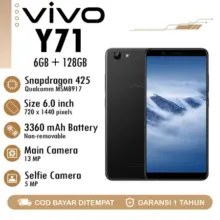 HP Vivo Y71 RAM 6GB ROM 128GB Smartphone Android Murah Baterai Awet Layar 6 Inch Garansi Resmi