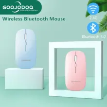 Goojodoq Dual Mode Mouse Wireless Bluetooth 2.4GHz 2 in 1 Praktis untuk Laptop dan PC