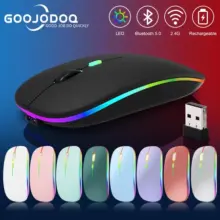 Mouse Bluetooth Rechargeable Wireless Ultra Thin LED Silent untuk Laptop dan Gaming