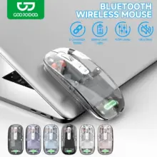 Mouse Bluetooth Wireless Rechargeable Silent Click Transparan DPI Adjustable Kompatibel Laptop Tablet Smartphone