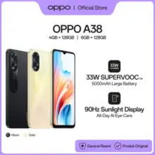 Oppo A38 4GB 6GB RAM 128GB MediaTek Helio G85 Layar 90Hz Sunlight Display Kamera 50MP Baterai 5000mAh SuperVOOC 33W