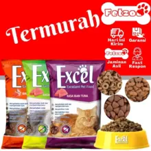 Excel Makanan Kucing Kering Rasa Ikan Tuna Donat Repack 400 Gram