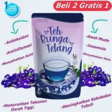 Teh Bunga Telang Alami 100% Original Herbal Pilihan Kaya Manfaat Untuk Kesehatan