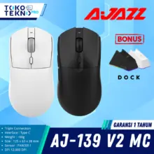 Ajazz AJ139 V2 MC Wireless Tri Mode Gaming Mouse dengan Charging Dock Sensor PAW3311 hingga 12000 DPI
