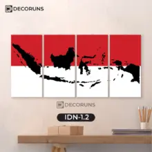Poster Edukasi Anak Peta Indonesia MDF Kayu Tebal 32×48 cm Dekorasi Dinding Sekolah dan Rumah