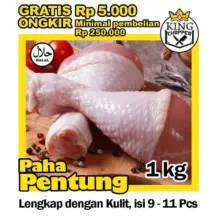 King Chopper Paha Ayam Pentung Drumstick Utuh 1kg Halal Fresh Frozen