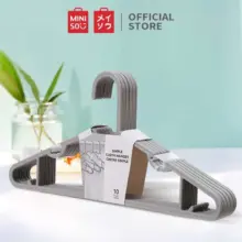 Miniso Gantungan Baju Set Isi 10 Pcs Clothes Hanger Plastik Lentur Tahan Lama