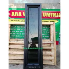 Jendela Aluminium Inkalum 150×40 Kaca 5mm SNI dengan Kusen 3 Inci Free Packing Kayu
