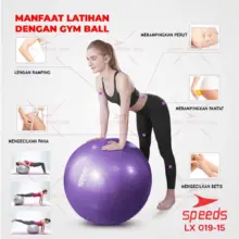 Speeds Gymball Fitness Tebal 45cm Bola Yoga Anti Slip Bonus Pompa Untuk Latihan dan Keseimbangan Tubuh