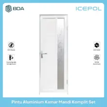 Icepol Pintu Aluminium Kamar Mandi 70×200 Full Set Kusen Handle dan Kunci Anti Karat