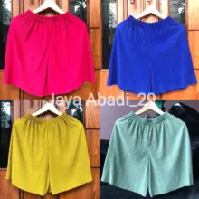 Celana Pendek Wanita Plisket Jumbo Nyaman Bahan Hyget Santai Stylish Korea