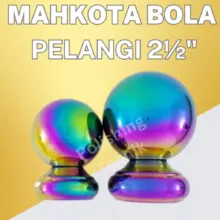 Mahkota Bola Pelangi Variasi 2 Inci dan 2.5 Inci Finishing Glossy Elegan