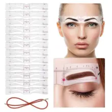 Cetakan Alis 12 Model dengan Tali Pengikat Elastis Alat Bantu Eyebrow Template Simetris