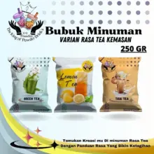 Bubuk Minuman Premium Rasa Teh 250 Gram Green Tea Thai Tea Lemon Tea dan Varian Lain