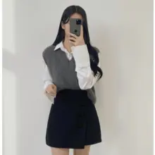 Rok Celana Mini Korea High Waist Wanita Elegan Nyaman untuk Santai dan Hangout