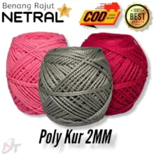 Benang Rajut Netral Tali Kur 2mm 100gr Polyester Kuat dan Mengkilap