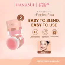 Hanasui Perfect Cheek Blush and Go Powder dengan Oat Silk dan Vitamin E Hasil Natural Glowing