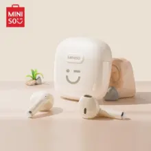 MINISO M06 Earphone Bluetooth V5.3 TWS Mini Wireless Music Headset dengan Desain Ergonomis dan Suara Jernih