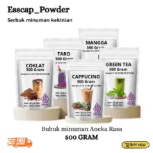 Bubuk Minuman Esscap Powder Aneka Rasa 500 Gram Praktis Segar Cocok Untuk Es Boba Milkshake dan Minuman Kekinian