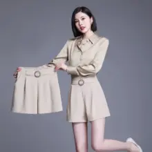 Celana Pendek Wanita Korea Hotpants Elegan dengan Sabuk Ring