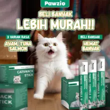 Pawzio Creamy Cat Snack Stick Rasa Tuna Salmon dan Ayam Isi 20pcs dan 50pcs