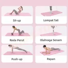TrailTop Matras Yoga NBR Tebal 8mm 10mm Anti Slip Nyaman untuk Senam Pilates dan Olahraga Rumah