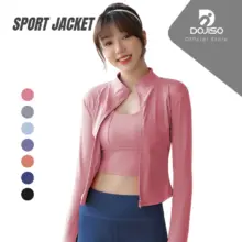 Dojiso Jaket Olahraga Wanita Lengan Panjang Sporty Nyaman untuk Yoga dan Fitness