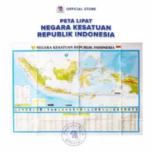 Peta Lipat Negara Kesatuan Republik Indonesia Mas Surya Ukuran Besar Praktis untuk Belajar dan Pajangan