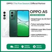 OPPO A5 Smartphone 8GB RAM 128GB atau 256GB Memori Layar 120Hz Baterai 6000mAh 45W SUPERVOOC Garansi Resmi