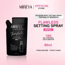 Mireya The Art Flawless Setting Spray Refill 80ml dengan Oil Control dan Makeup Lock 18 Jam