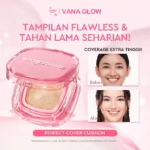 Glad2Glow Cushion Foundation Full Coverage Semi Matte dengan Skincare Infused Waterproof dan Tahan Lama