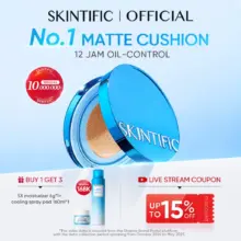 Skintific Perfect Stay Velvet Matte Cushion Foundation Oil Control Waterproof dengan Hasil Flawless dan Tahan Lama