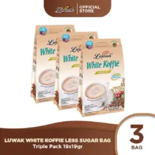 Luwak White Koffie Less Sugar Kopi Instan Premium 19 Gram Isi 19 Sachet Triple Pack