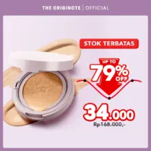 The Originote High Cover Serum Cushion SPF 35 PA++ dengan Niacinamide Vitamin C dan Rose Extract Full Coverage