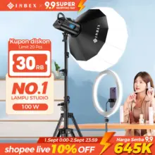 INBEX IL100S Lampu Studio Softbox 100W dengan Tripod Profesional untuk Fotografi Video dan Live Streaming
