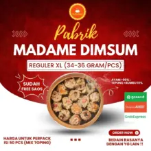 Madame Dimsum Besar Reguler XL Isi 50 Pcs Frozen Food Ayam Halal Saus Gratis