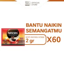 NESCAFÉ Classic Kopi Hitam Instan Sachet 2gr Isi 60 Premium Robusta Asli Tanpa Gula