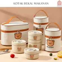 HelloPanda Kotak Bekal Makanan Lunch Box Stainless Multifungsi Tahan Panas