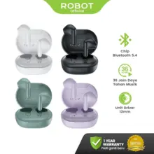 ROBOT TWS Enco Buds 1 Wireless Bluetooth 5.4 Mini Earbuds dengan Suara Bass Jernih dan Tahan Air