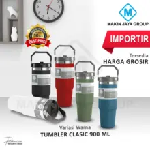 Vacuum Flask Stainless Classic Mug 900ml Tumbler Kopi Susu Teh Air Panas Dingin dengan Tutup Lipat
