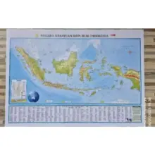 Peta Indonesia Lipat Kertas Art Paper Ukuran Besar 102 x 72 cm Skala 1 Banding 5.600.000 Ringkas