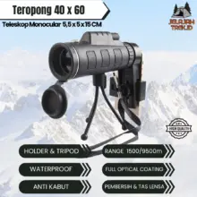 Teropong Monokular 40×60 + Tripod | Anti Air, Anti Kabut, Lensa Jernih Full HD untuk Outdoor & Hiking