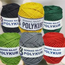 Benang Rajut Polykur 2mm 100 Gram Polyester Tali Kur Premium untuk Tas Macrame dan Dekorasi