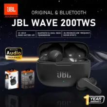 JBL Wave 200TWS Original True Wireless Earphone Bluetooth IPX5 Stereo Suara Bass Premium