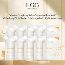 EGG Masker Wajah Egg Shell Yeast 10 Pcs Untuk Mencerahkan Melembapkan dan Menjaga Elastisitas Kulit