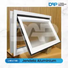 Jendela Aluminium DAP 40 x 60 dengan Kaca Es atau Polos Kuat Tahan Karat dan Anti Rayap