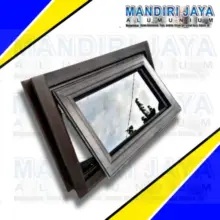 Jendela Boven Aluminium Swing Ukuran 60 x 40 cm dengan Kusen dan Kaca 5mm