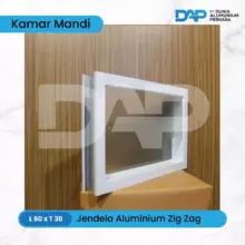 Jendela Aluminium DAP Zig Zag Kamar Mandi Ukuran 60 x 30 Anti Karat Dengan Kaca Pilihan