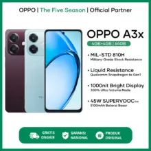 Oppo A3x Smartphone 4GB 64GB atau 6GB 128GB Layar Kuat Kelas Militer 45W SuperVOOC